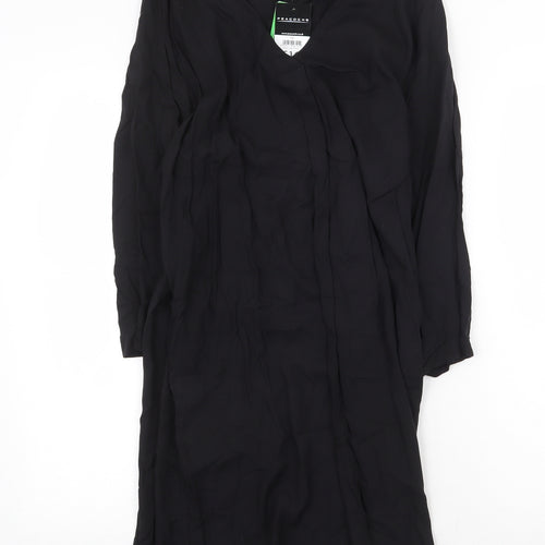 Peacocks Womens Black Viscose A-Line Size 10 V-Neck Pullover