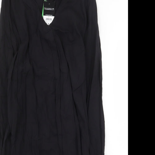 Peacocks Womens Black Viscose A-Line Size 10 V-Neck Pullover
