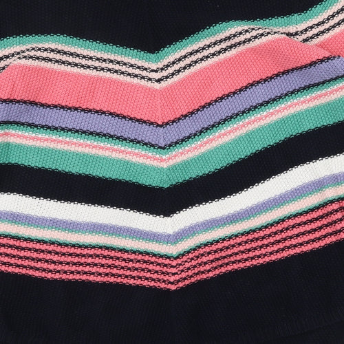 M&Co Womens Multicoloured Boat Neck Geometric Cotton Pullover Jumper Size 14