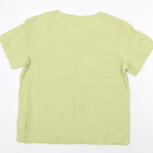 Preworn Womens Green Polyester Basic Blouse Size M Scoop Neck - Dandelion