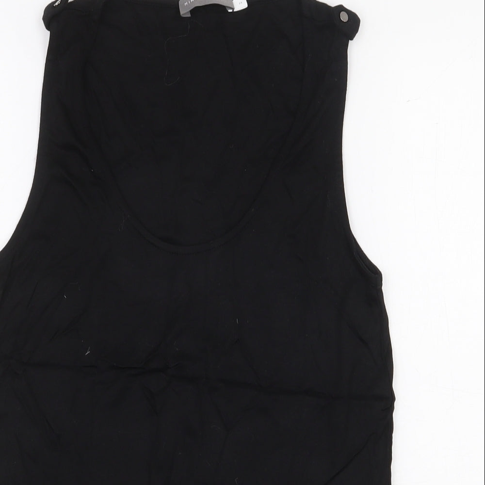Mint Velvet Womens Black Viscose Basic Tank Size M Scoop Neck