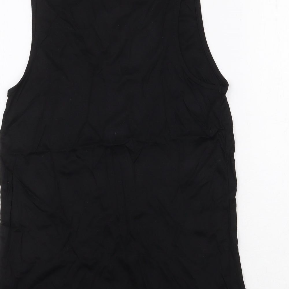 Mint Velvet Womens Black Viscose Basic Tank Size M Scoop Neck