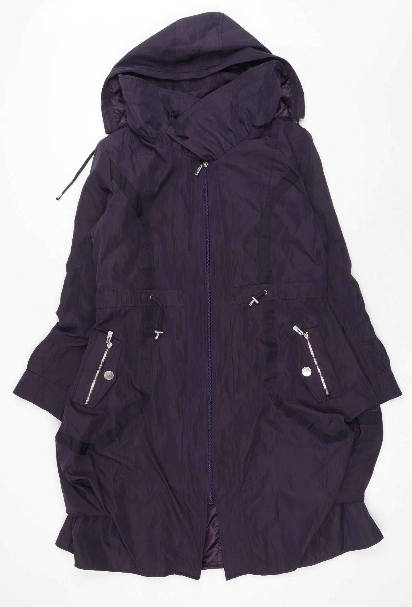 Rendez Vou Womens Purple Parka Coat Size 14 Zip