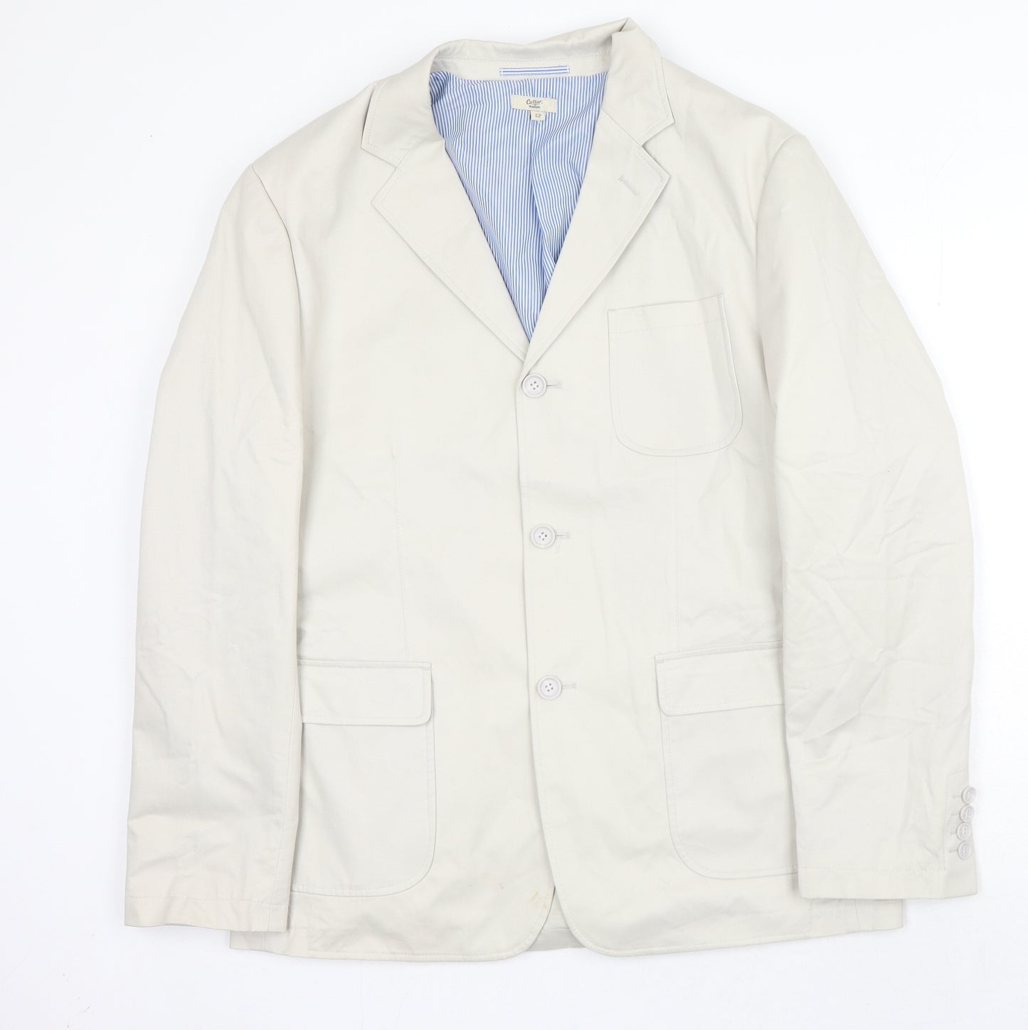 Cotton Traders Mens Beige Polyester Jacket Blazer Size 42