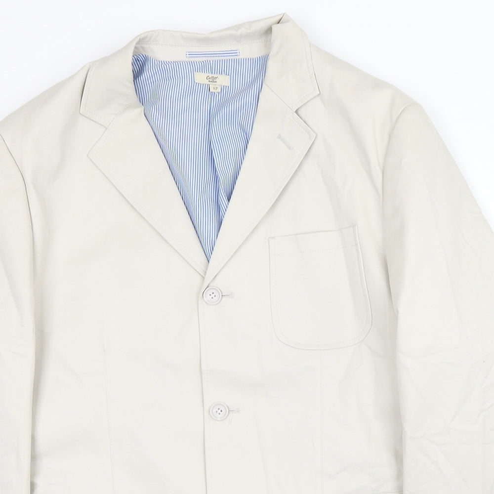 Cotton Traders Mens Beige Polyester Jacket Blazer Size 42