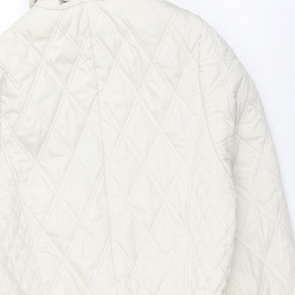 George Womens White Parka Coat Size 16 Zip