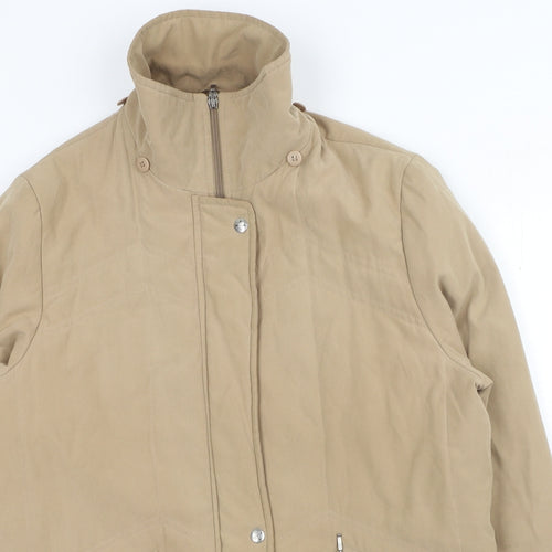 Preworn Womens Beige Jacket Coat Size 14 Button