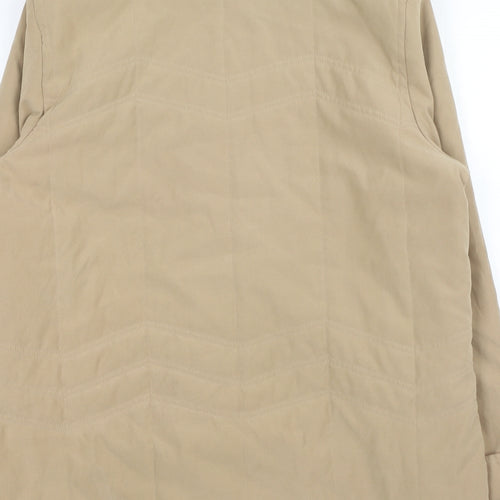 Preworn Womens Beige Jacket Coat Size 14 Button