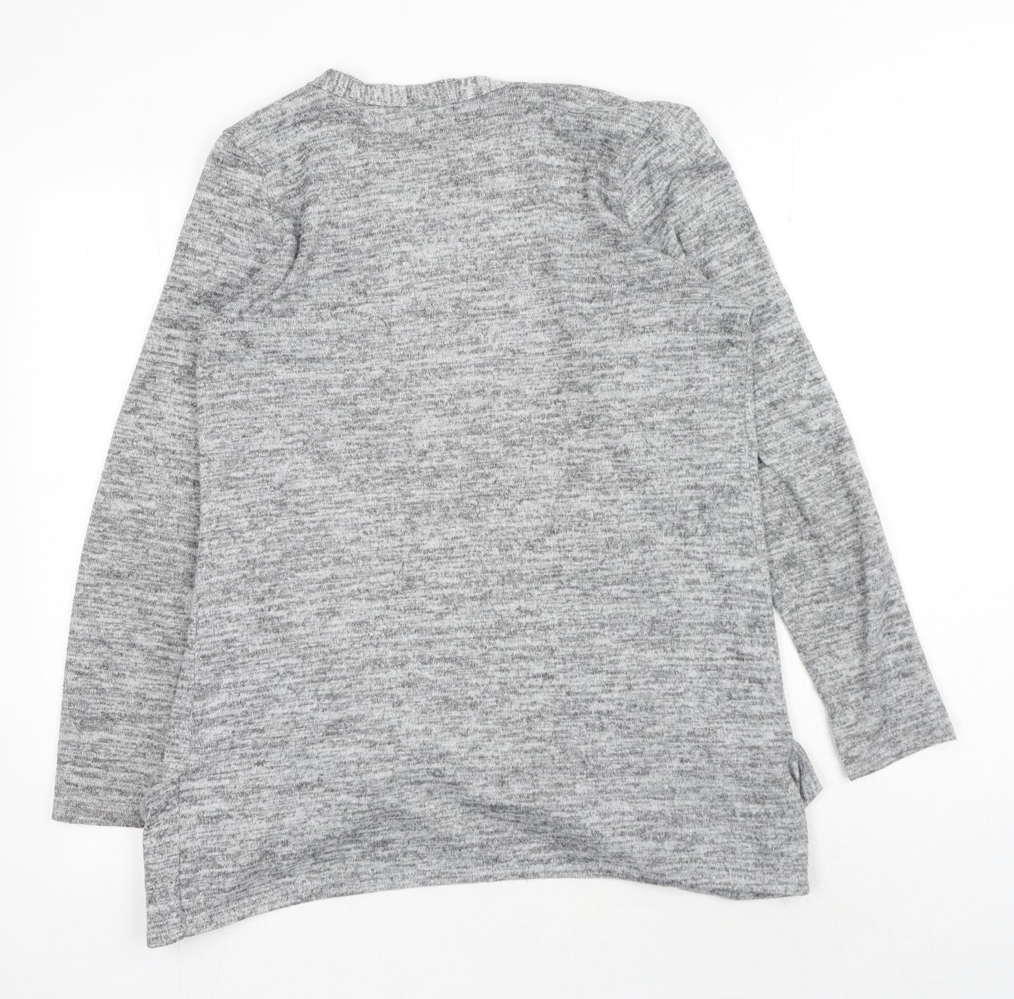 New Look Womens Grey V-Neck Polyester Cardigan Jumper Size 12