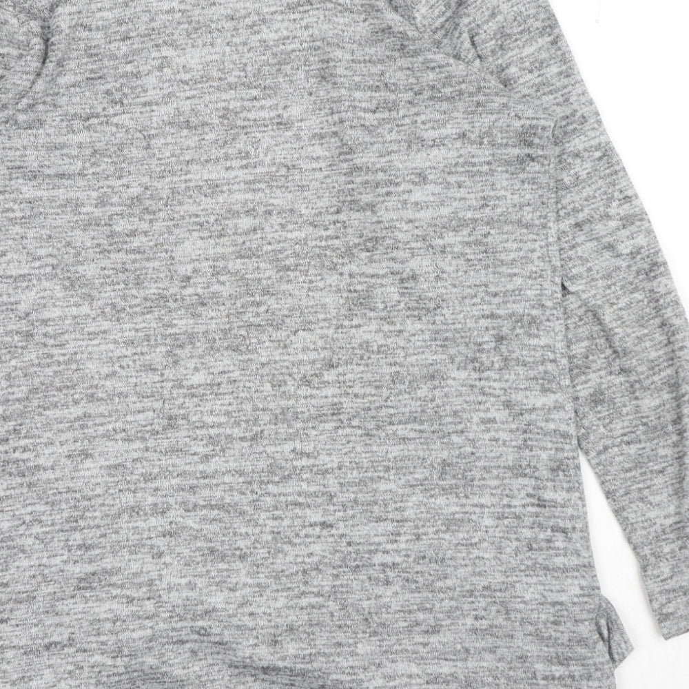 New Look Womens Grey V-Neck Polyester Cardigan Jumper Size 12