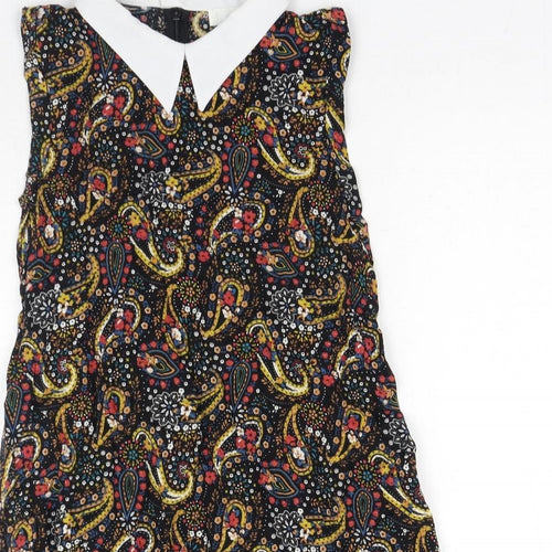 Cooperative Womens Black Paisley Viscose Basic Blouse Size S Collared