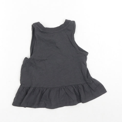 TU Girls Grey Cotton Basic Tank Size 4 Years Scoop Neck Pullover