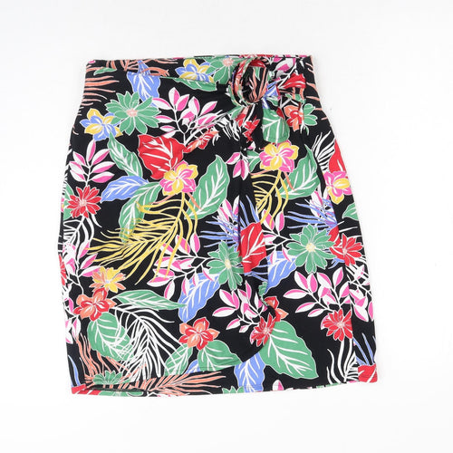 Cynthia Rowley Womens Multicoloured Floral Rayon Wrap Skirt Size M Tie
