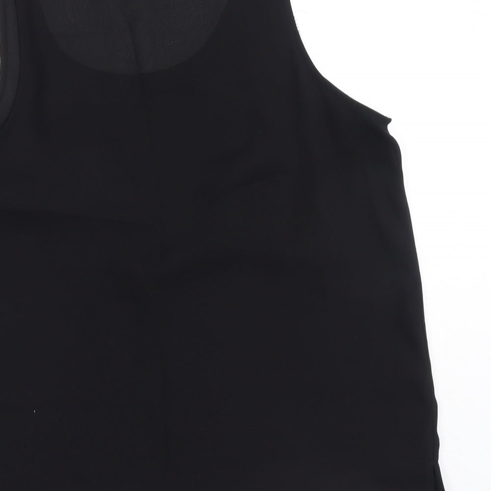 Primark Womens Black Polyester Basic Tank Size 12 Scoop Neck