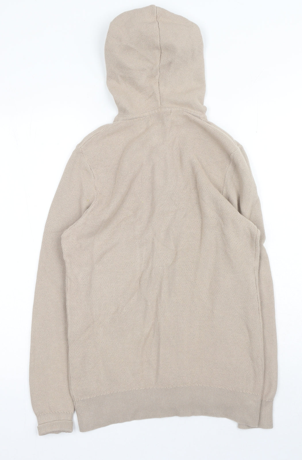 TU Mens Beige Cotton Full Zip Hoodie Size S