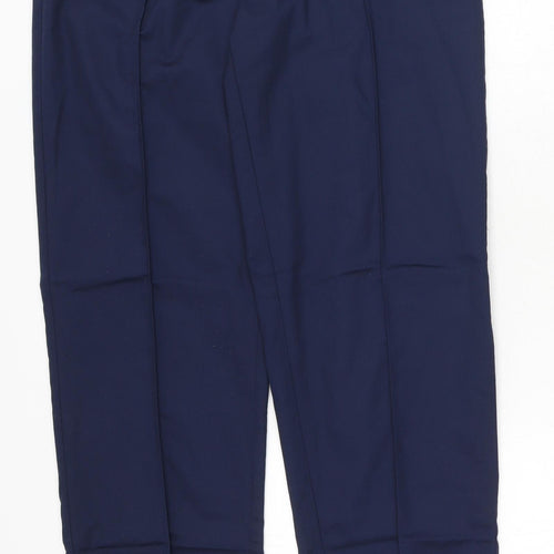 Tulip Womens Blue Cotton Trousers Size 30 in Regular Button