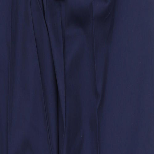 Tulip Womens Blue Cotton Trousers Size 30 in Regular Button