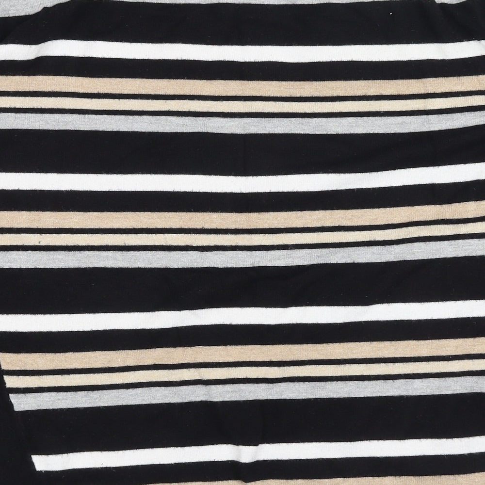 M&Co Womens Blue Boat Neck Striped Viscose Pullover Jumper Size 16 - Slash Neck