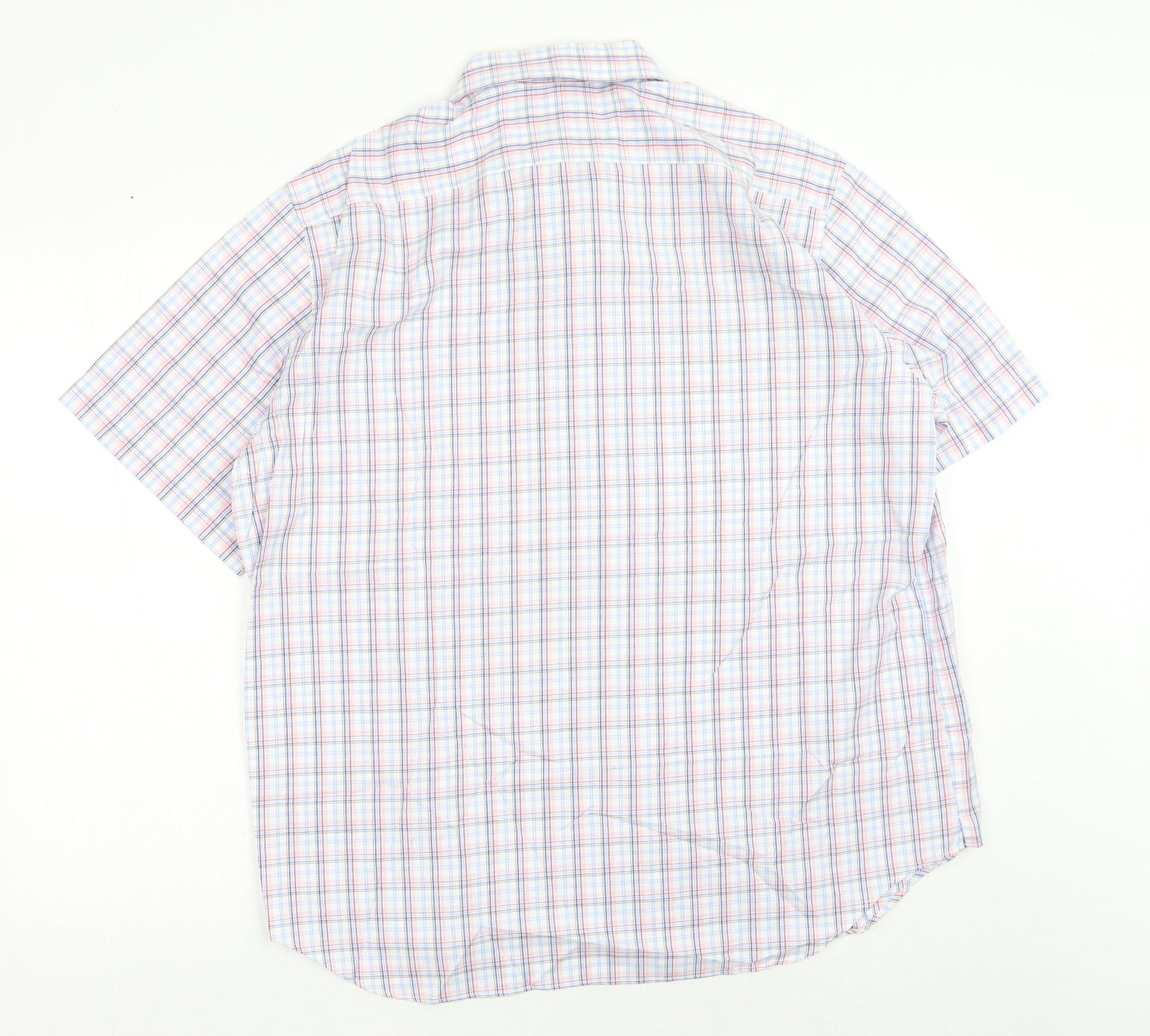 Marks and Spencer Mens Blue Plaid Cotton Button-Up Size XL Collared Button