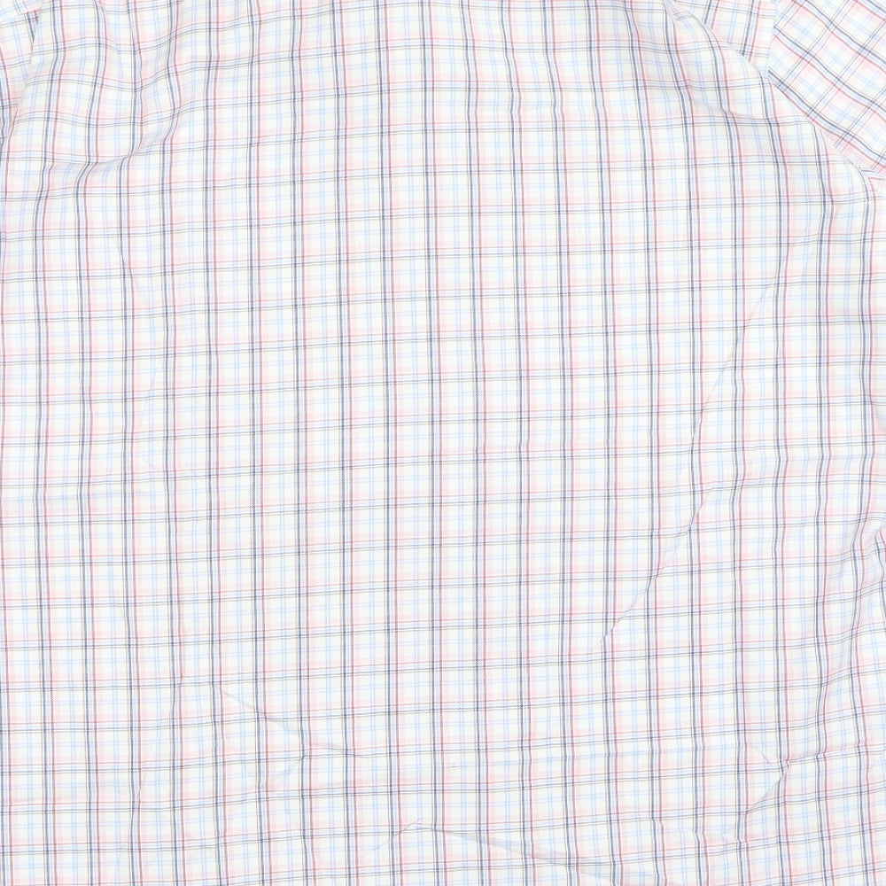 Marks and Spencer Mens Blue Plaid Cotton Button-Up Size XL Collared Button