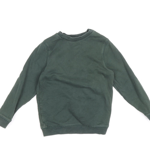 TU Boys Green Cotton Pullover Sweatshirt Size 6 Years Pullover
