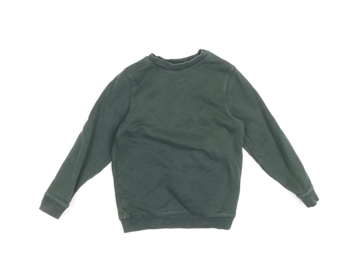 TU Boys Green Cotton Pullover Sweatshirt Size 6 Years Pullover