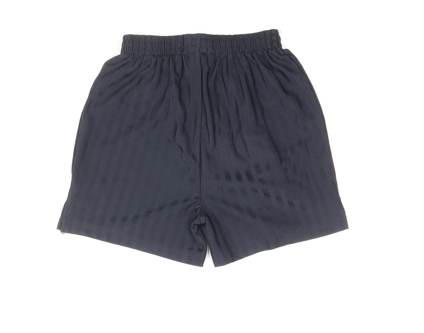 TU Boys Blue Striped Polyester Sweat Shorts Size 6 Years Regular Drawstring