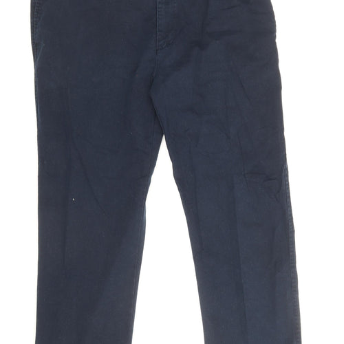 James Pringle Mens Blue Cotton Chino Trousers Size 38 in Regular Zip