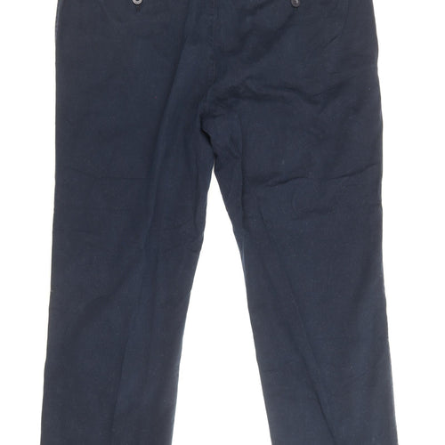 James Pringle Mens Blue Cotton Chino Trousers Size 38 in Regular Zip