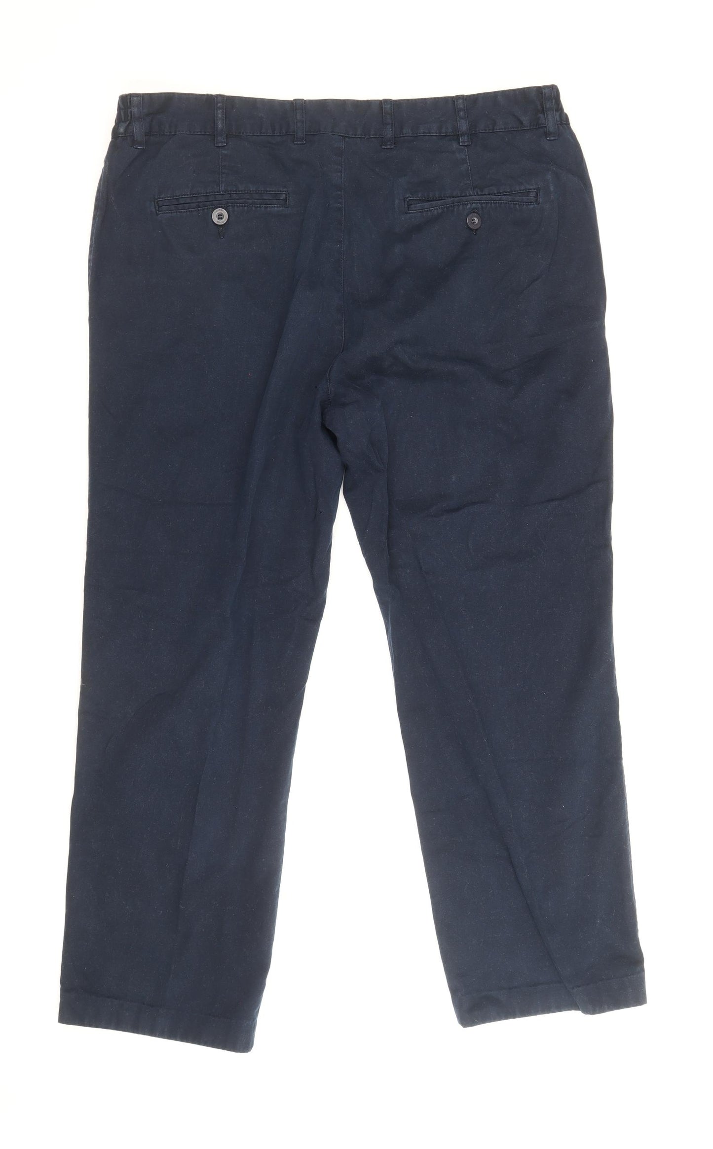 James Pringle Mens Blue Cotton Chino Trousers Size 38 in Regular Zip