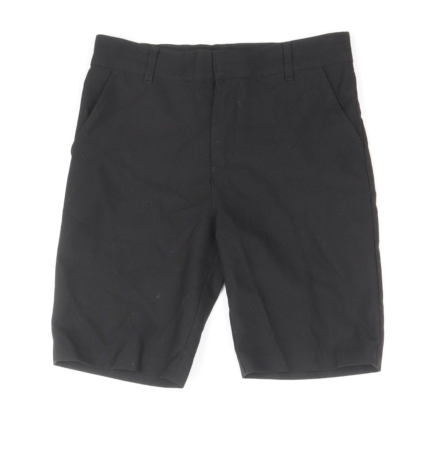 F&F Boys Black Polyester Bermuda Shorts Size 7-8 Years Regular Zip