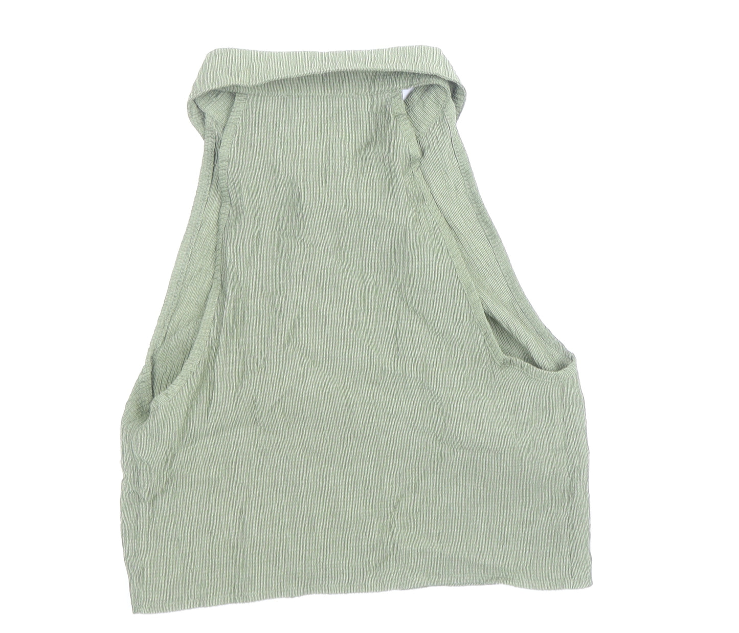 Cider Womens Green Viscose Cropped Button-Up Size XS Collared