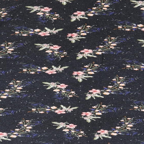 Atmoshpere Womens Black Floral Viscose Basic Blouse Size 18 Boat Neck
