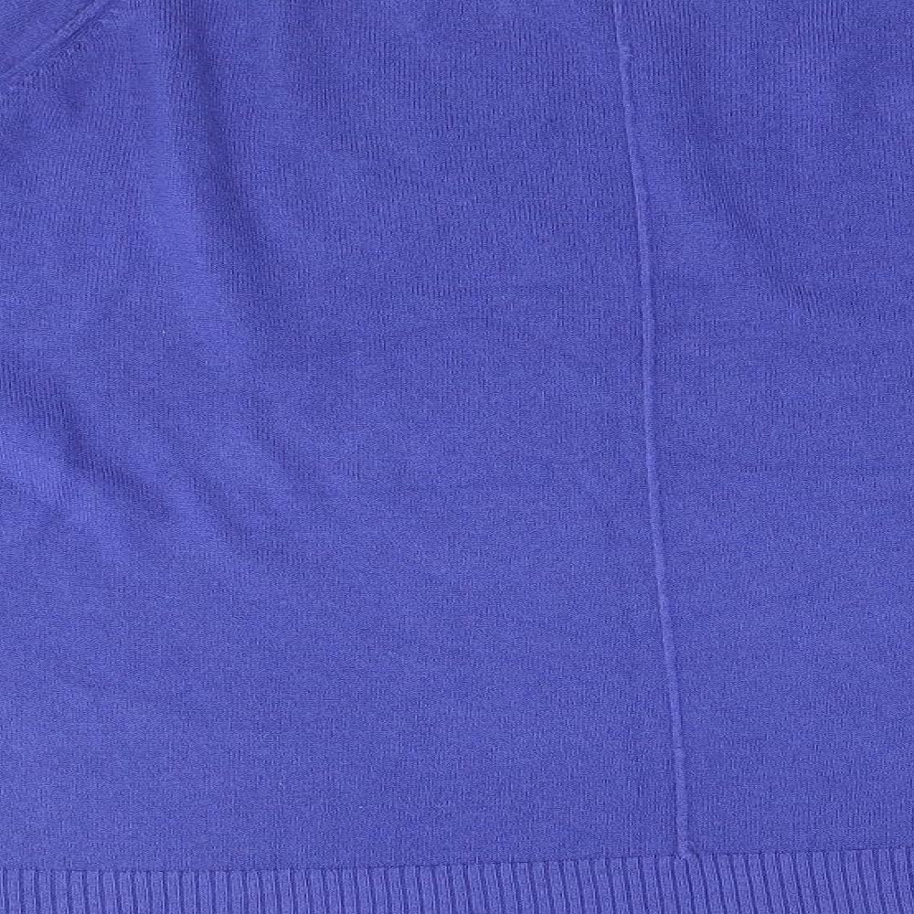 TU Womens Blue Scoop Neck Acrylic Pullover Jumper Size 20