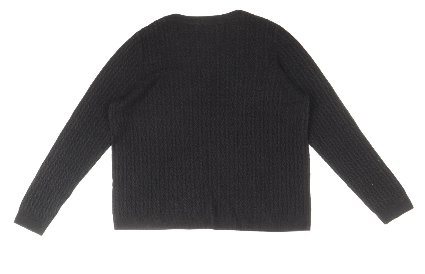 TU Womens Black Scoop Neck Acrylic Pullover Jumper Size 18