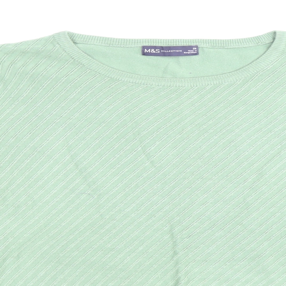 Marks and Spencer Womens Green Scoop Neck Viscose Pullover Jumper Size 20
