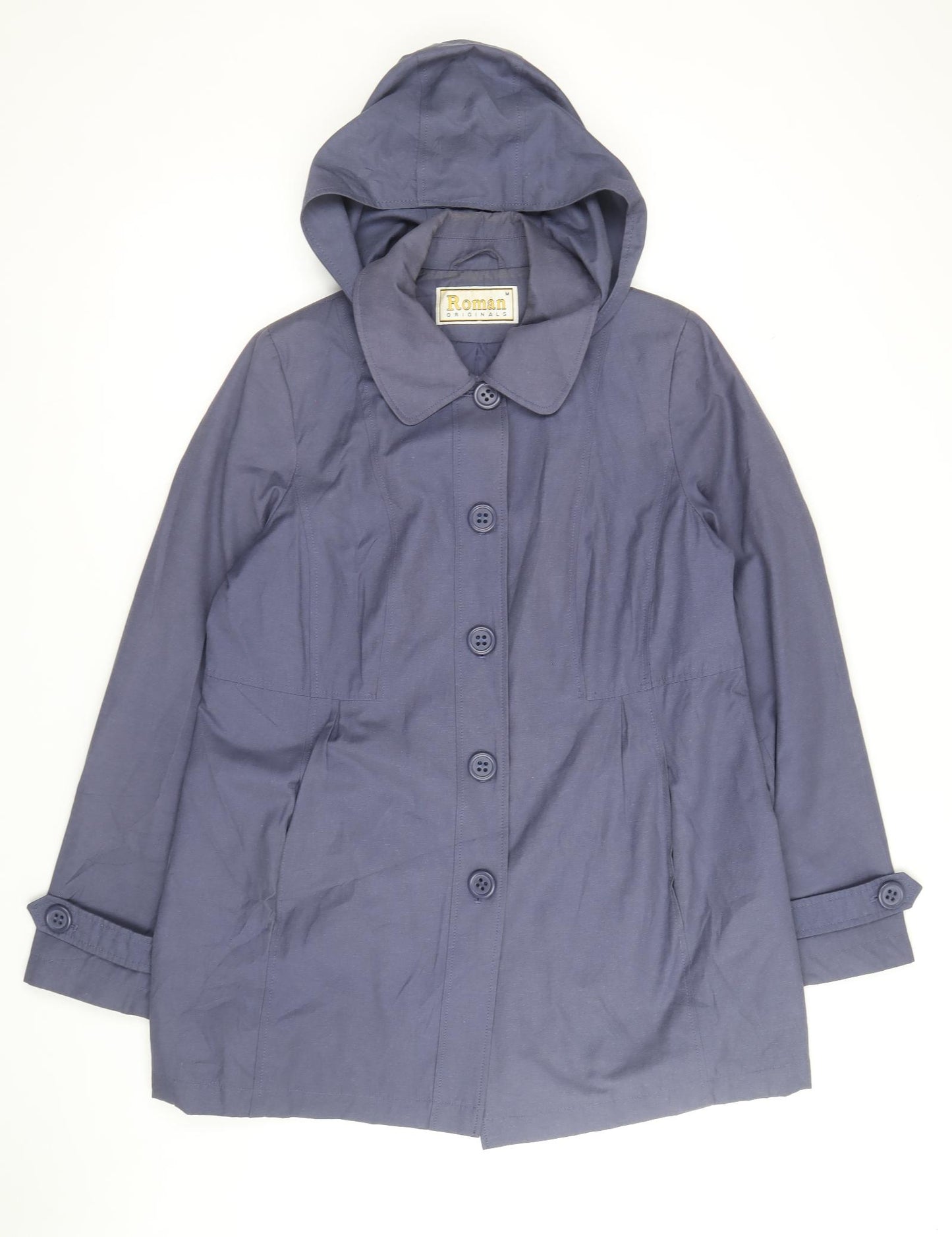 Roman Womens Purple Rain Coat Jacket Size M Button