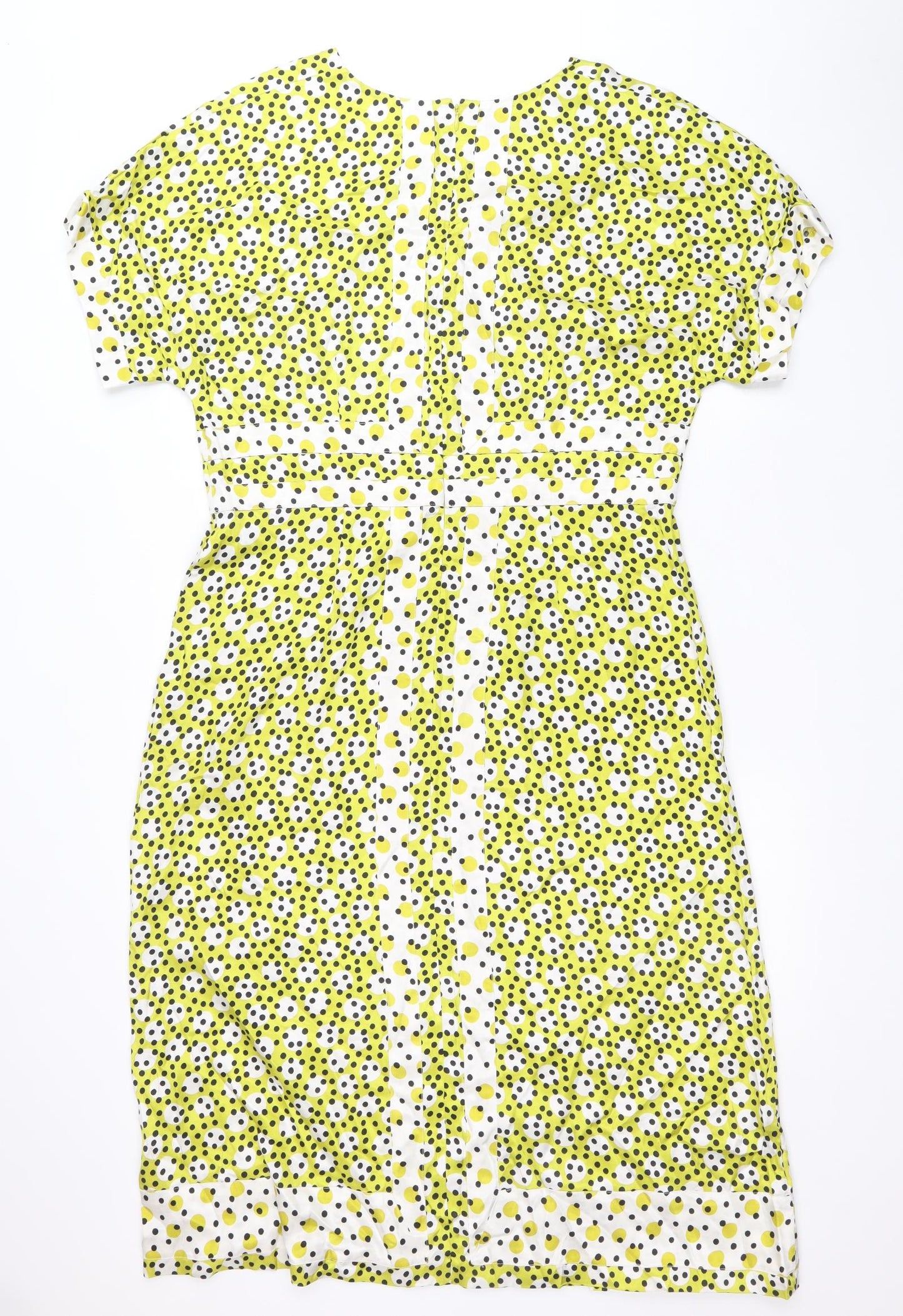 Boden Womens Multicoloured Polka Dot Viscose A-Line Size 16 Scoop Neck Zip - Contrasting Trim