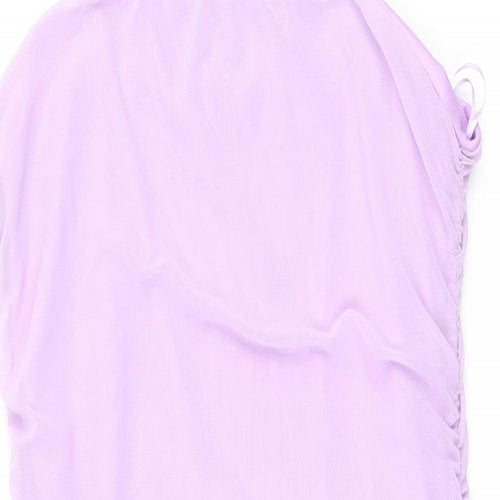 Select Womens Purple Polyester Bodycon Size 8 Square Neck Pullover