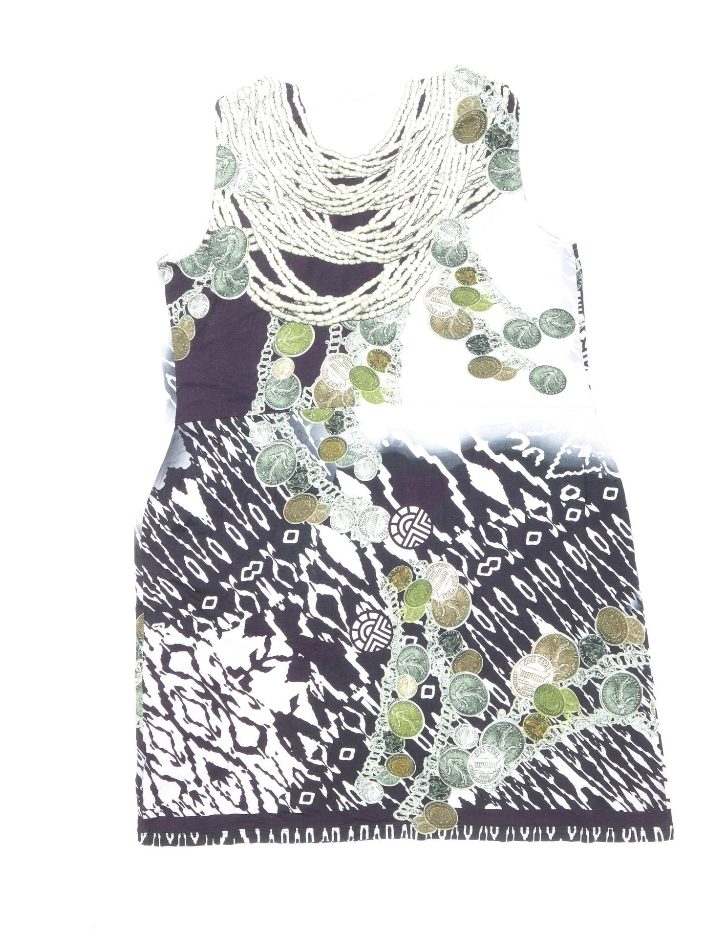 Feraud Paris Womens Multicoloured Geometric Viscose Shift Size 20 Scoop Neck Pullover