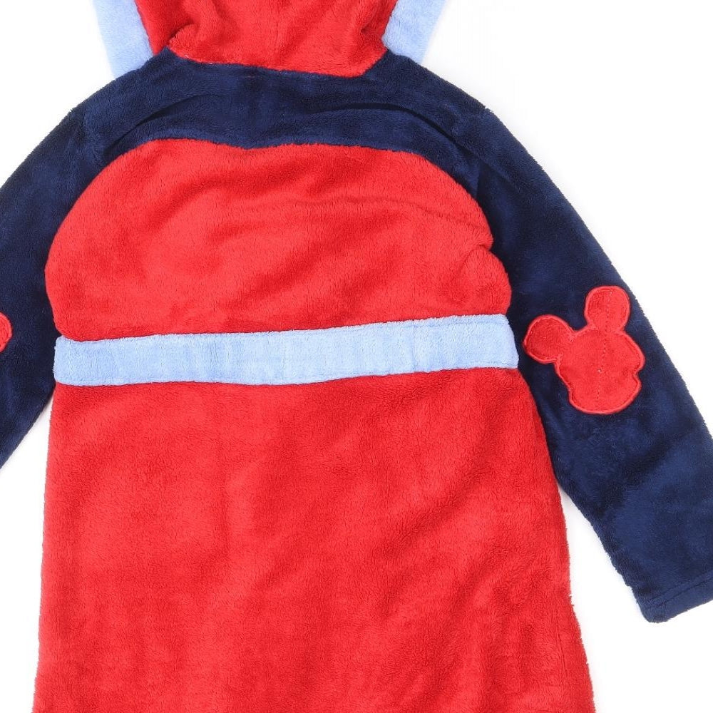 Disney Boys Multicoloured Solid Polyester Robe Size 5-6 Years Tie - Mickey Mouse