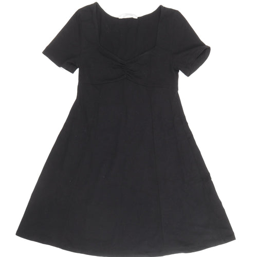 Double Zero Womens Black Cotton A-Line Size S V-Neck Pullover