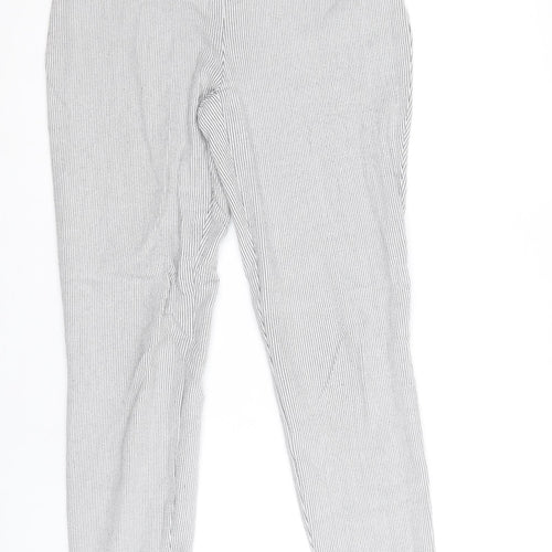 Hilary Radley Womens Black Geometric Viscose Trousers Size 10 Regular