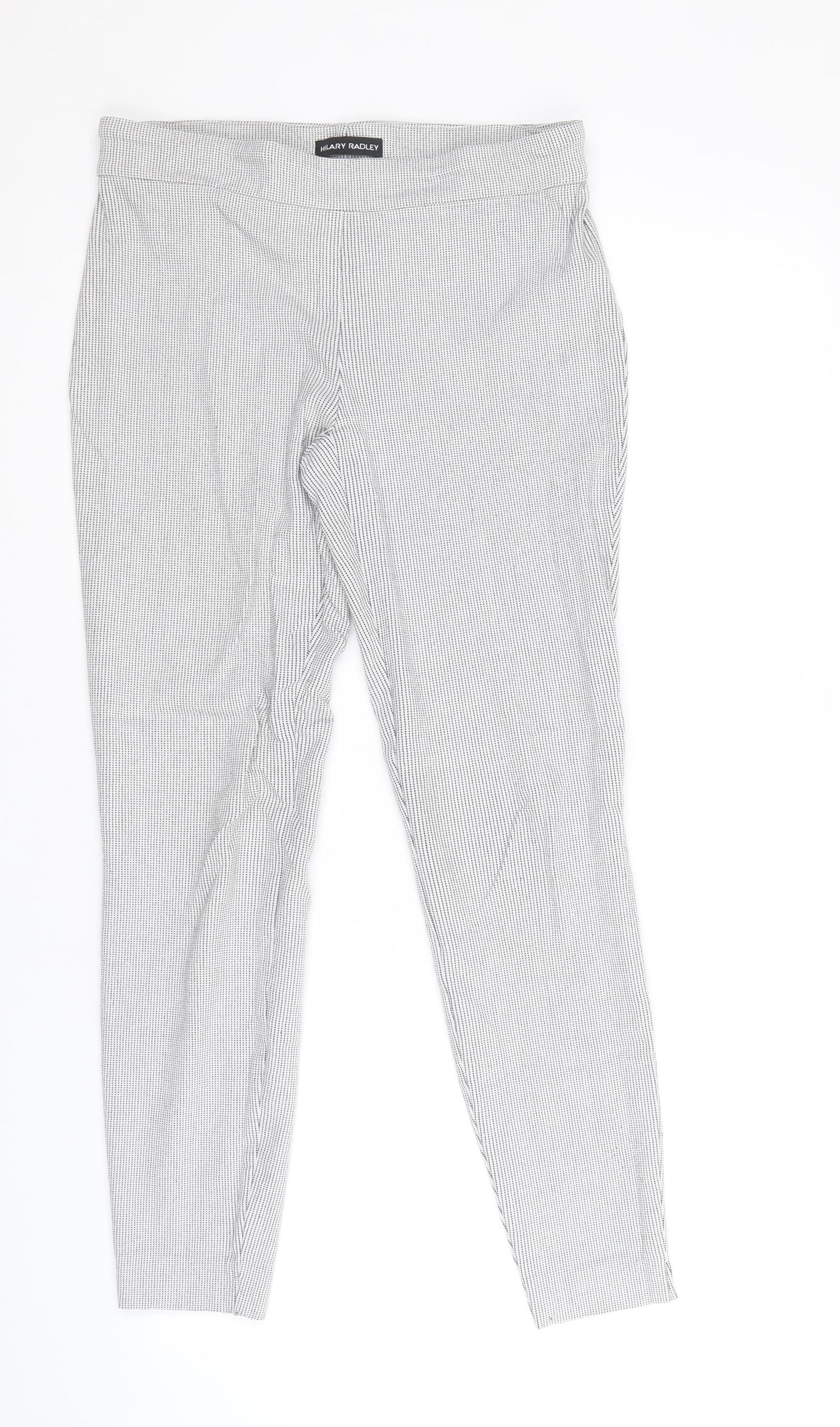 Hilary Radley Womens Black Geometric Viscose Trousers Size 10 Regular