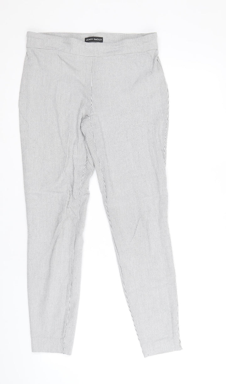 Hilary Radley Womens Black Geometric Viscose Trousers Size 10 Regular