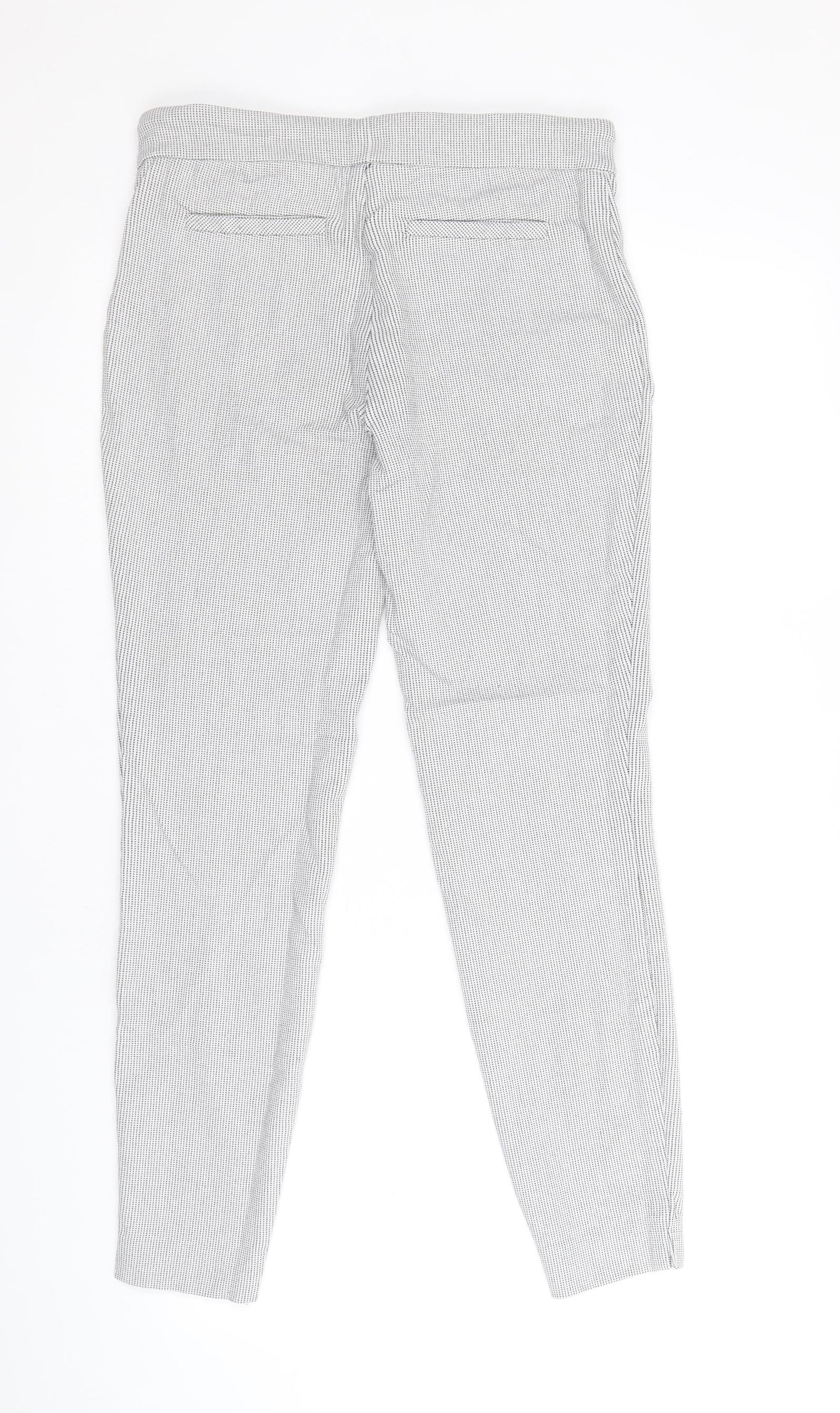 Hilary Radley Womens Black Geometric Viscose Trousers Size 10 Regular