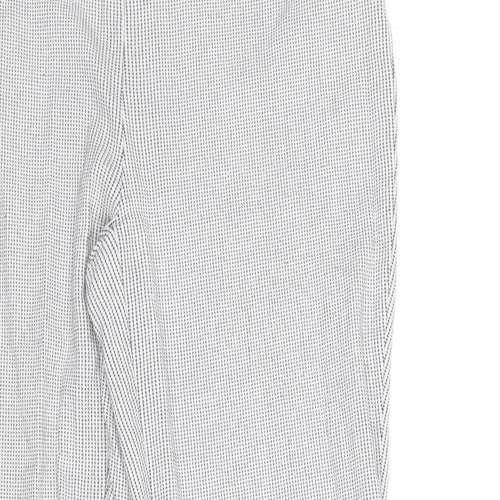 Hilary Radley Womens Black Geometric Viscose Trousers Size 10 Regular