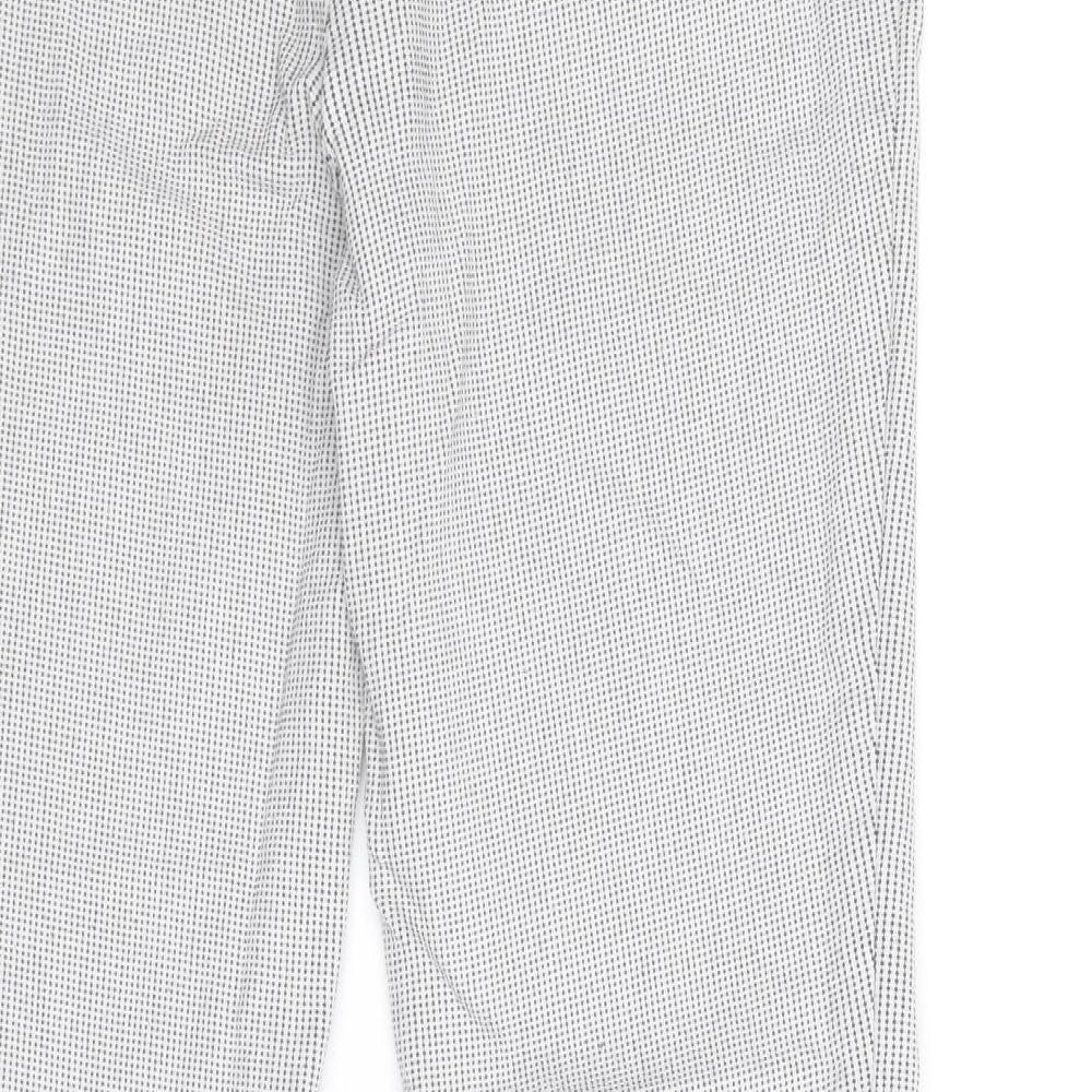Hilary Radley Womens Black Geometric Viscose Trousers Size 10 Regular