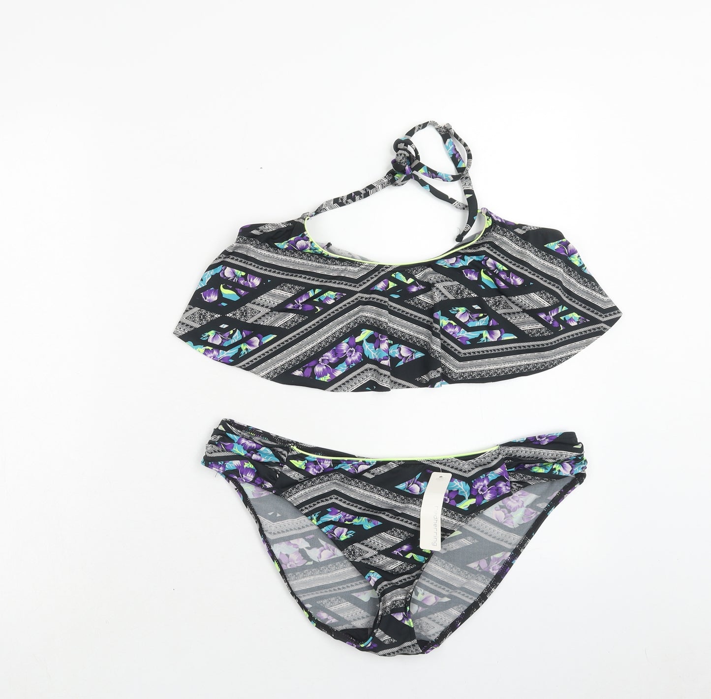 Red Herring Womens Multicoloured Geometric Polyester Bikini Size 16