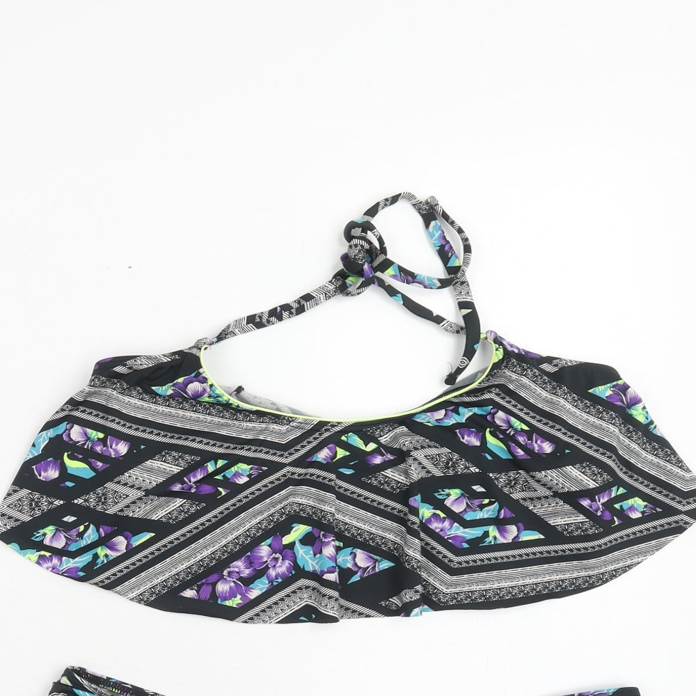 Red Herring Womens Multicoloured Geometric Polyester Bikini Size 16